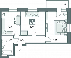 планировка квартиры 49 м2